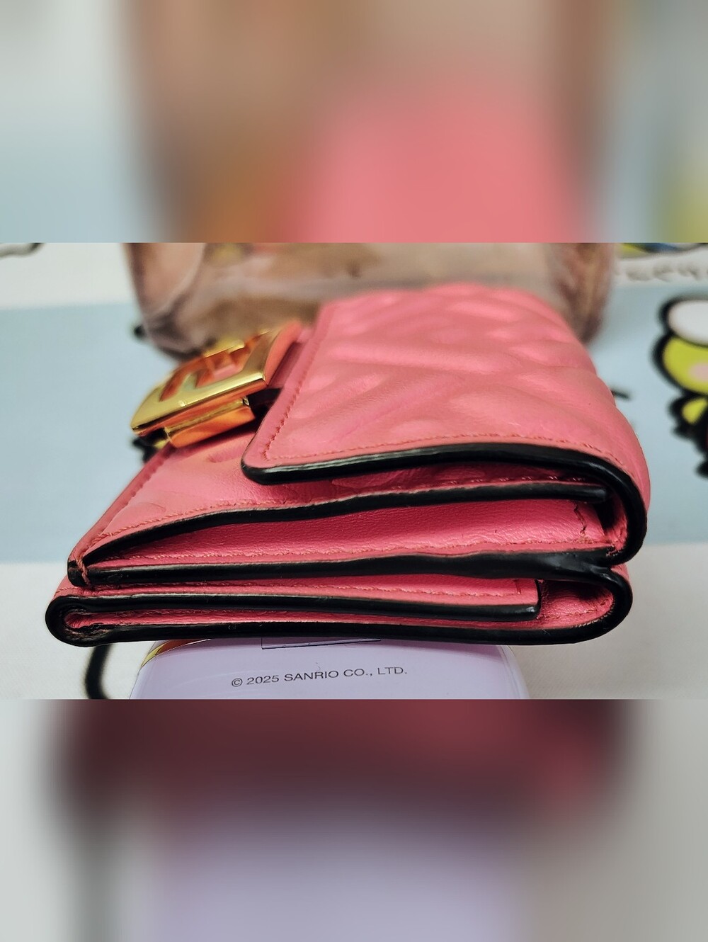 EUC Fendi Quilted Compact Wallet - Pink Leather Trifold w/GHW - Picture 4 of 13